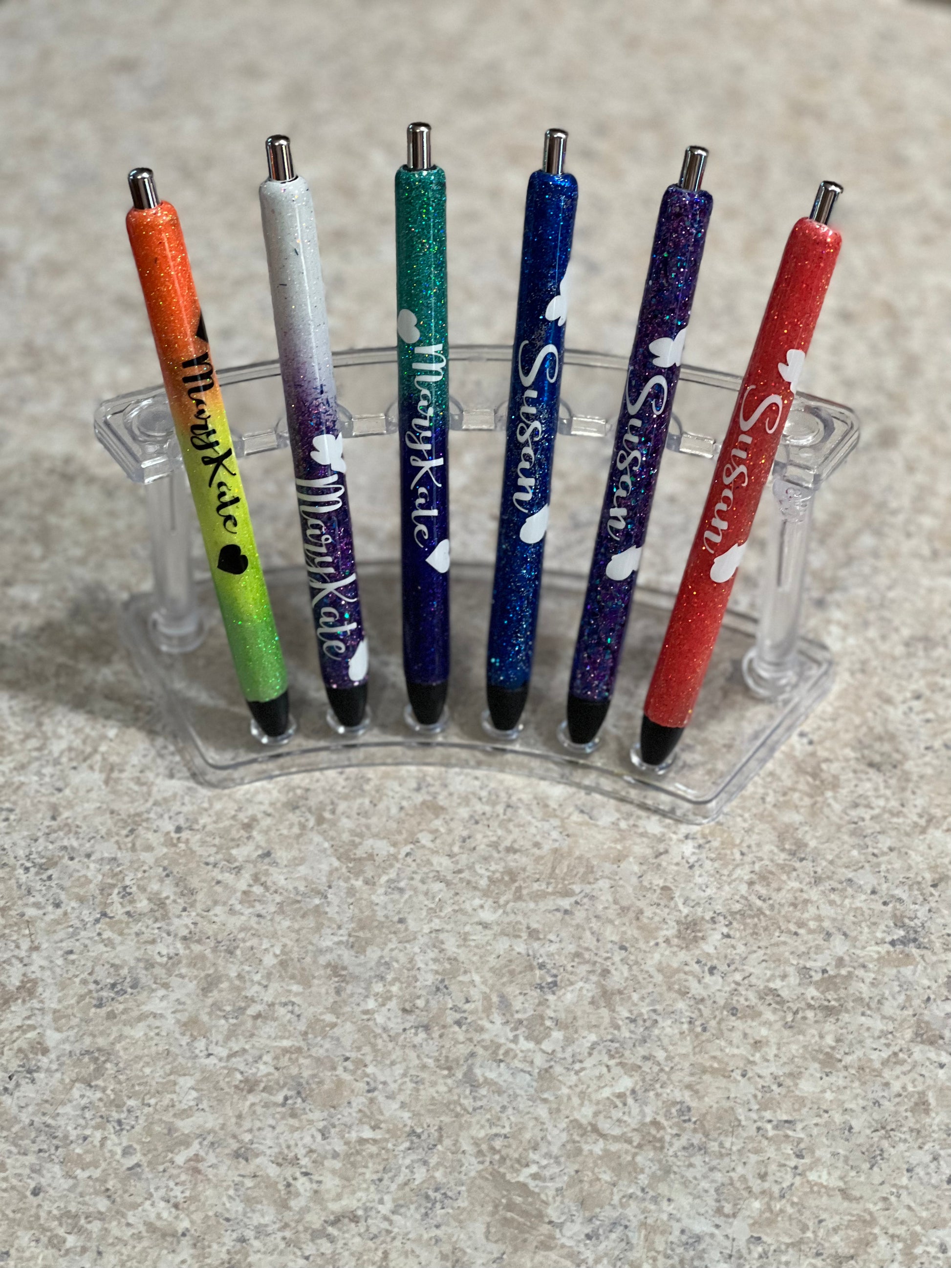 Office, Handmade Glitter Epoxy Pens